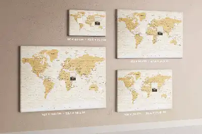 Memobord van kurk Politieke Wereldkaart