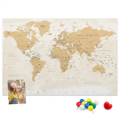 Memobord van kurk Politieke Wereldkaart