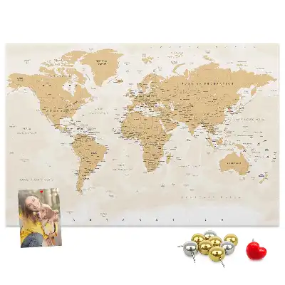 Memobord van kurk Politieke Wereldkaart