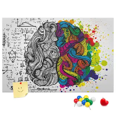 Kurken prikbord met psychologisch motief van denken