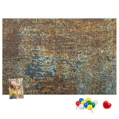 Memobord van kurk Roest op metaal