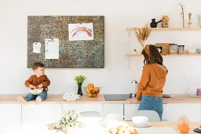 Memobord van kurk Roest op metaal