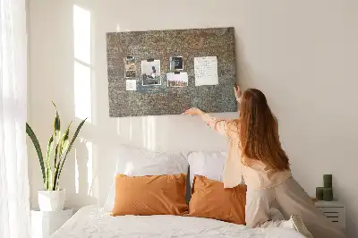 Memobord van kurk Roest op metaal
