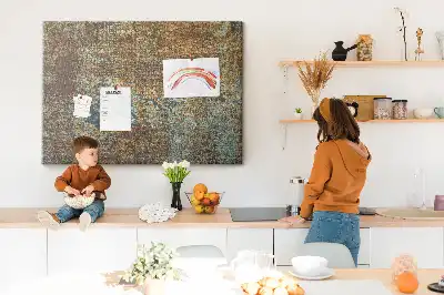 Memobord van kurk Roest op metaal