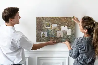Memobord van kurk Roest op metaal