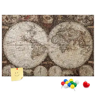 Kurk prikbord met klassieke atlas afbeelding