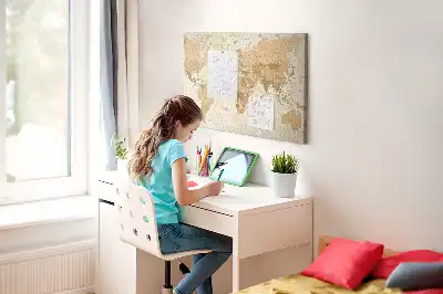 Memobord van kurk Landen en grenzen van de wereldbol