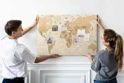 Memobord van kurk Landen en grenzen van de wereldbol