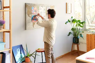 Memobord van kurk Landen en grenzen van de wereldbol