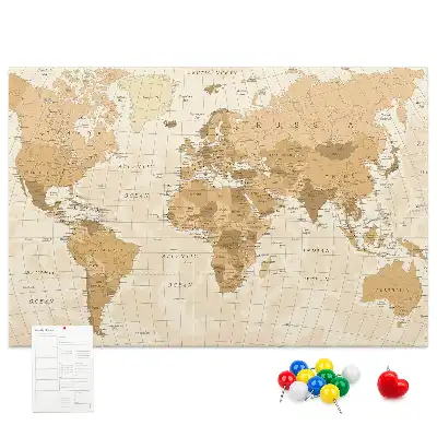 Memobord van kurk Landen en grenzen van de wereldbol
