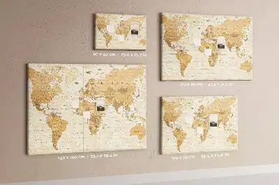 Memobord van kurk Landen en grenzen van de wereldbol