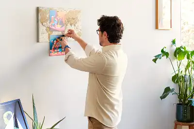 Memobord van kurk Landen en grenzen van de wereldbol
