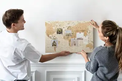 Memobord van kurk Landen en grenzen van de wereldbol