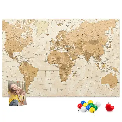 Memobord van kurk Landen en grenzen van de wereldbol