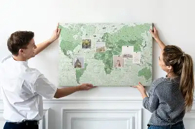 Memobord van kurk Staatsgrenzen op de wereldkaart