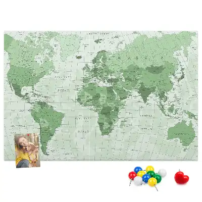 Memobord van kurk Staatsgrenzen op de wereldkaart