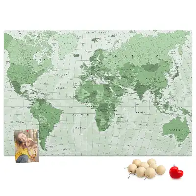 Memobord van kurk Staatsgrenzen op de wereldkaart
