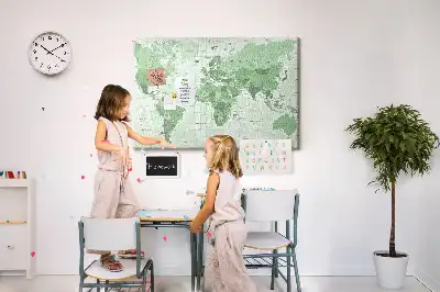 Memobord van kurk Staatsgrenzen op de wereldkaart