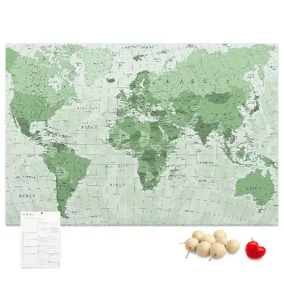 Memobord van kurk Staatsgrenzen op de wereldkaart
