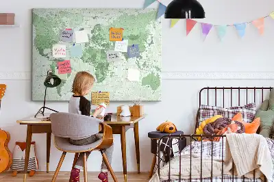Memobord van kurk Staatsgrenzen op de wereldkaart