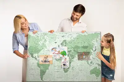 Memobord van kurk Staatsgrenzen op de wereldkaart