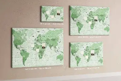 Memobord van kurk Staatsgrenzen op de wereldkaart