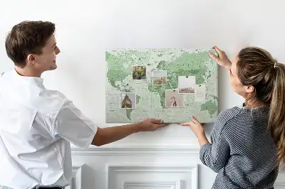 Memobord van kurk Staatsgrenzen op de wereldkaart