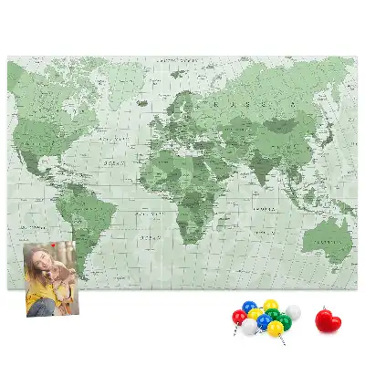 Memobord van kurk Staatsgrenzen op de wereldkaart