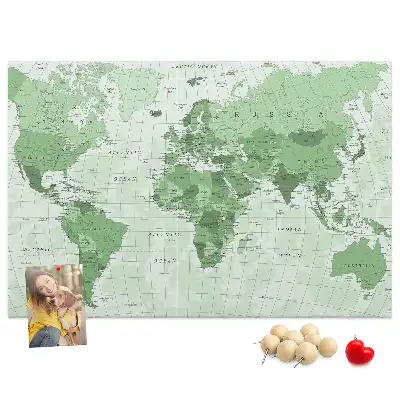 Memobord van kurk Staatsgrenzen op de wereldkaart