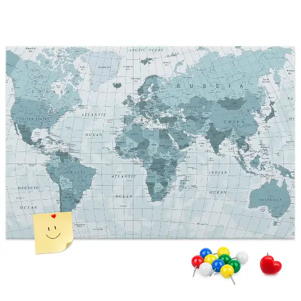 Memobord van kurk Officiële staatsindeling van de wereld