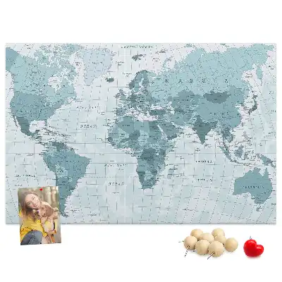 Memobord van kurk Officiële staatsindeling van de wereld