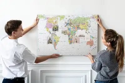 Kurk prikbord Landen van de wereld indeling