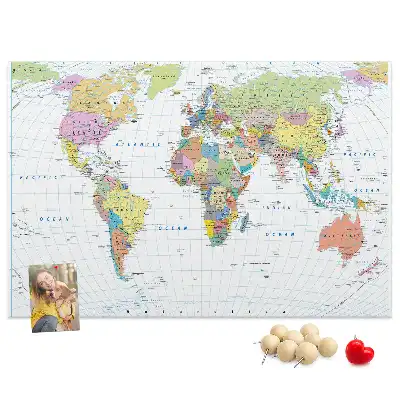 Kurk prikbord Landen van de wereld indeling
