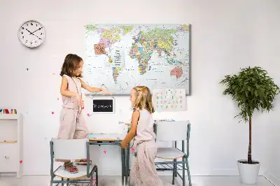 Kurk prikbord Landen van de wereld indeling