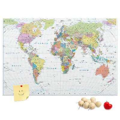 Kurk prikbord Landen van de wereld indeling