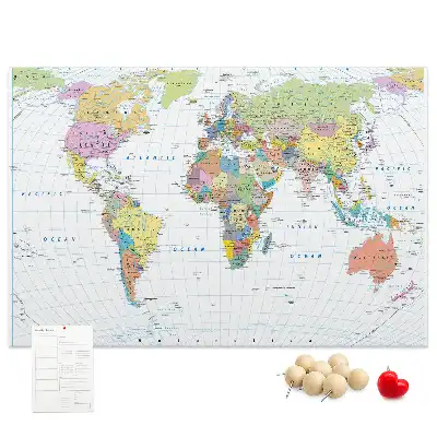 Kurk prikbord Landen van de wereld indeling