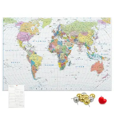 Kurk prikbord Landen van de wereld indeling