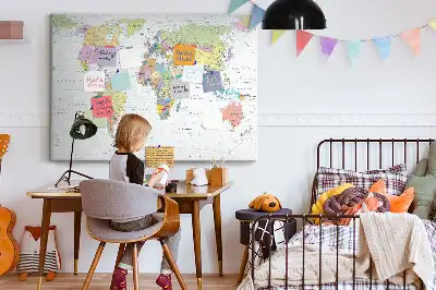 Kurk prikbord Landen van de wereld indeling