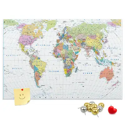 Kurk prikbord Landen van de wereld indeling