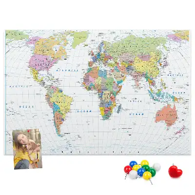 Kurk prikbord Landen van de wereld indeling