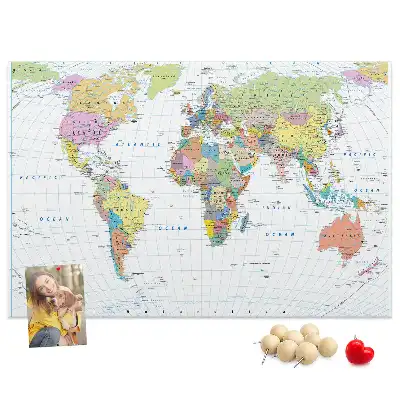 Kurk prikbord Landen van de wereld indeling