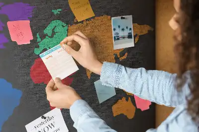 Memobord van kurk Continentale omtrek van de aarde
