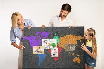 Memobord van kurk Continentale omtrek van de aarde