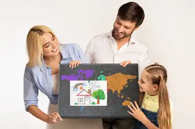 Memobord van kurk Continentale omtrek van de aarde
