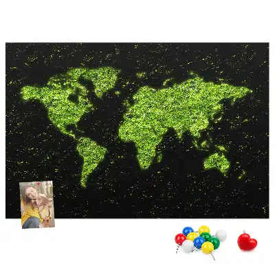 Memobord van kurk Hele aardbol landmassa's