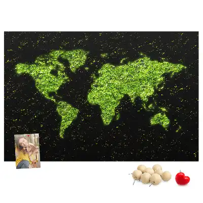 Memobord van kurk Hele aardbol landmassa's