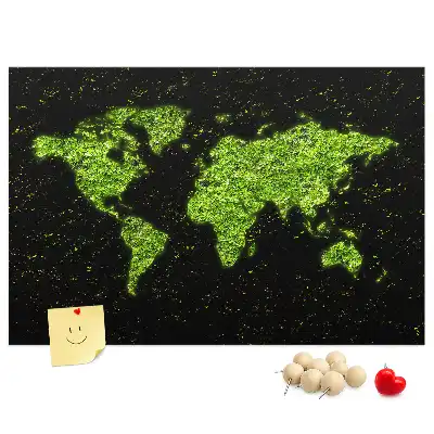 Memobord van kurk Hele aardbol landmassa's