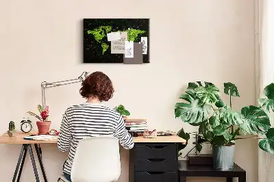 Memobord van kurk Hele aardbol landmassa's