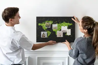 Memobord van kurk Hele aardbol landmassa's
