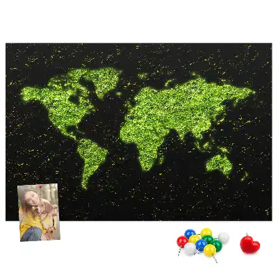 Memobord van kurk Hele aardbol landmassa's